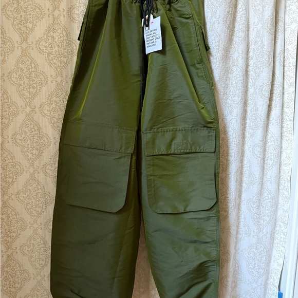 Topshop Dark Green Wide Leg Cargo Pants - Picture 7 of 7